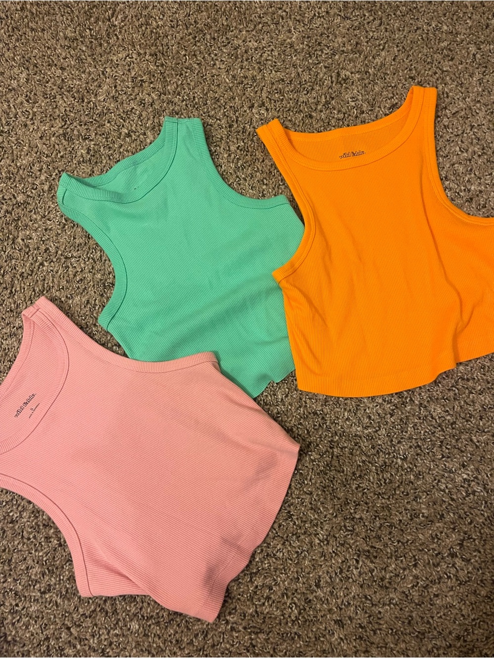 Summer Ribbed Crop Tank Trio